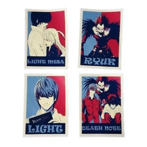 4 Japanese Manga Series Anime Posters, Death Note, 4 posters incl, 8.5 X 11.75